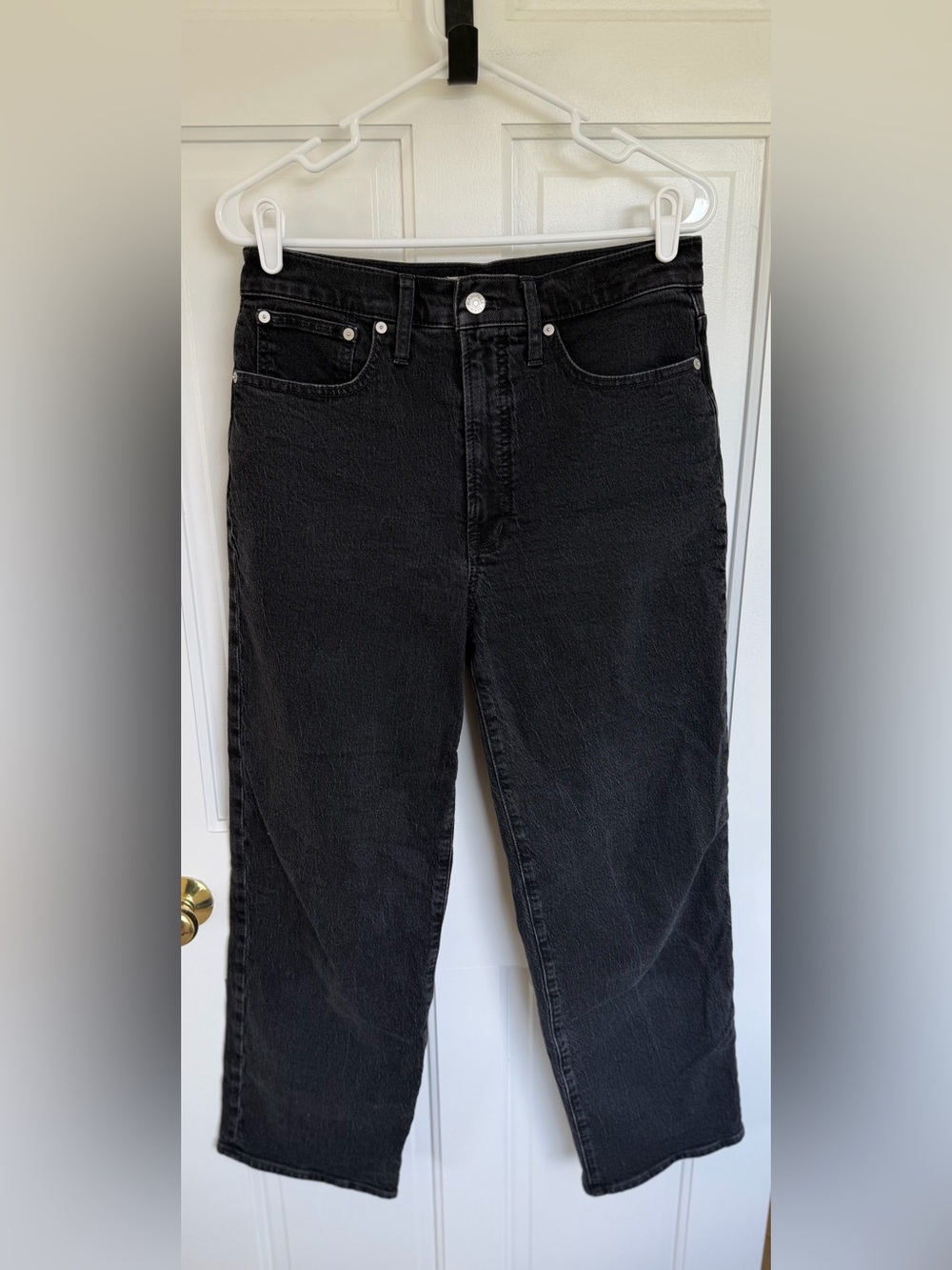 Madewell Perfect Vintage Wide-Leg Jeans Black High Rise 28